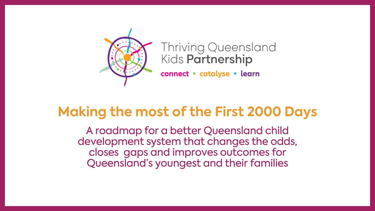 Thriving Queensland Kids Early Childhood Development Better Systems ...