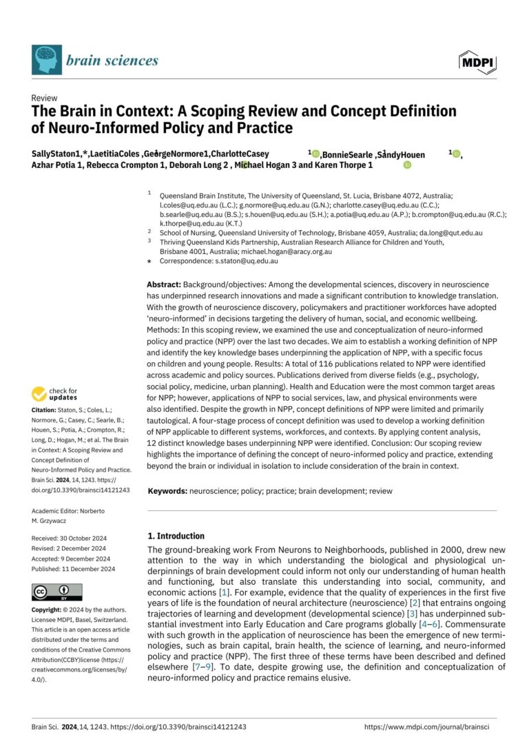 Thriving Kids Brain Builders Initiative - Thriving Queensland Kids ...