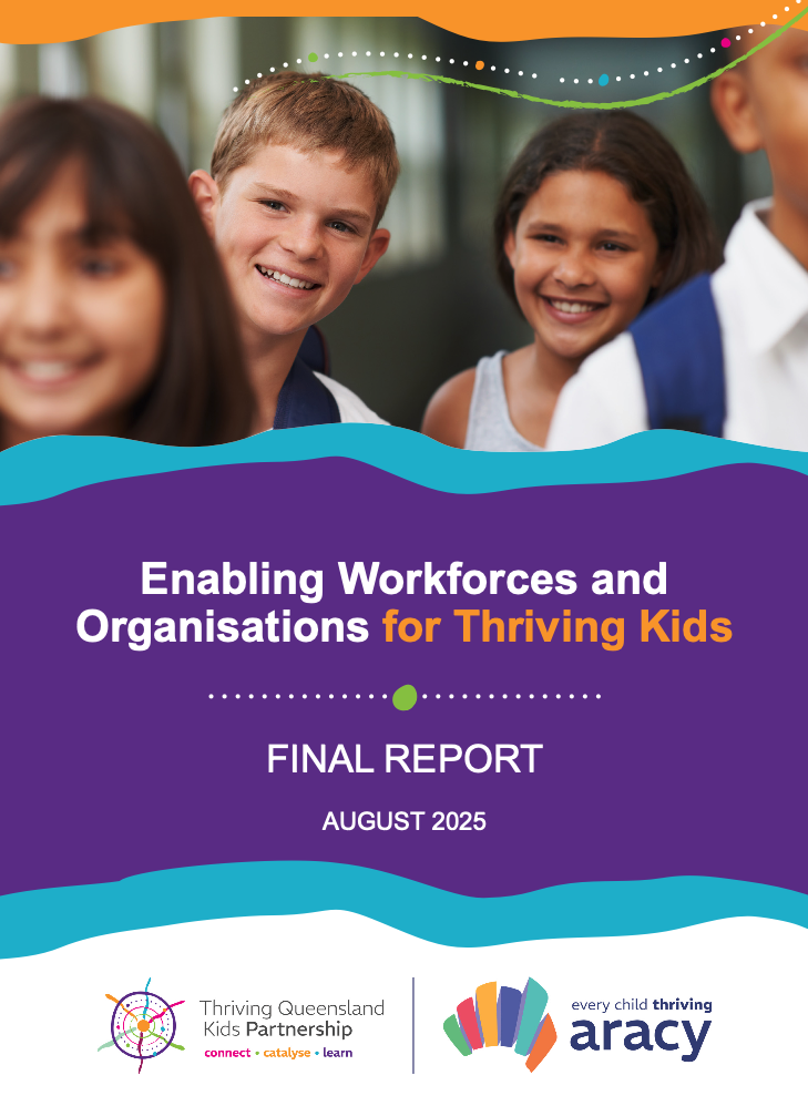 Cover of EWO final report with image of 4 smiling children